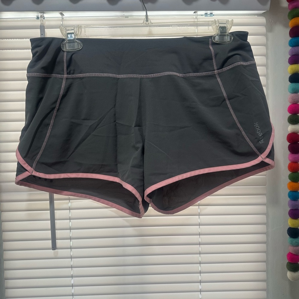 Reebok Women's Gray and Pink Athletic Shorts